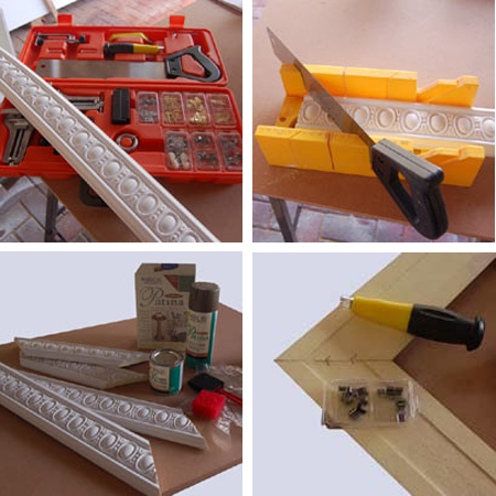 Make an antique mirror or picture frame