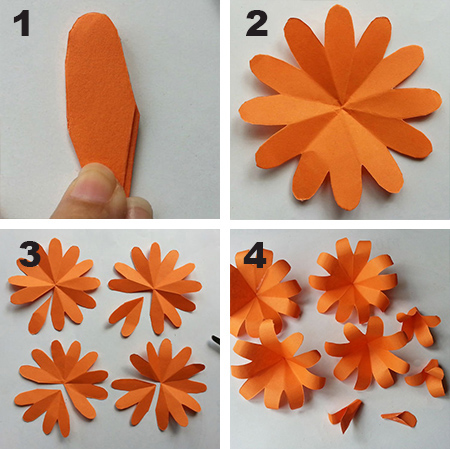 Use coloured card to make fun flowers