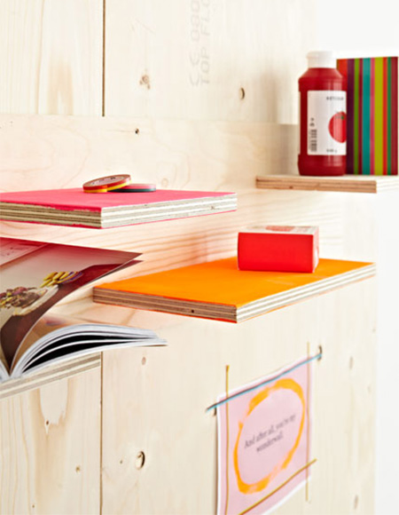 plywood shelf childrens bedroom design ideas