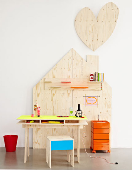 plywood desk childrens bedroom design ideas