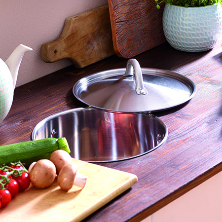 recycle old pot into countertop waste bin
