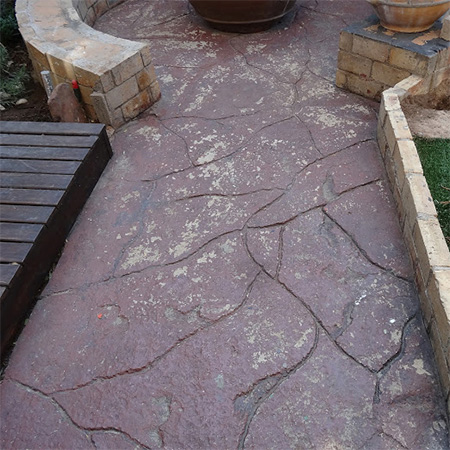 concrete slab on outdoor patio entertainment area