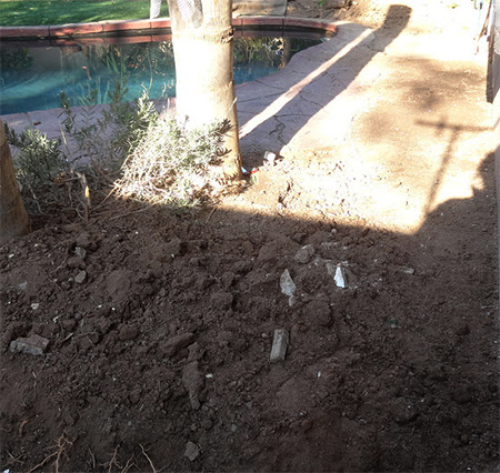 removing concrete slab for paving entertainment area