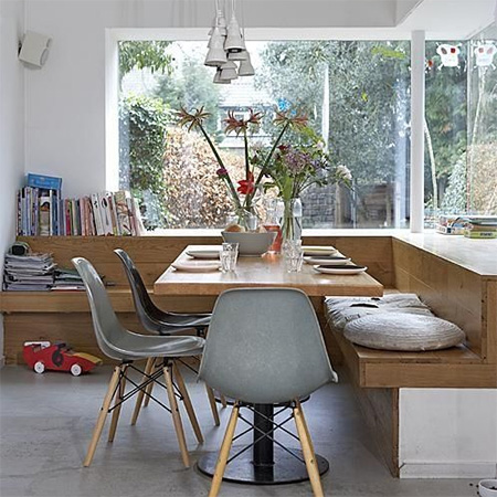 pine kitchen or dining banquette