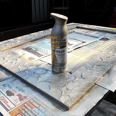 Metallic silver designer mirror 