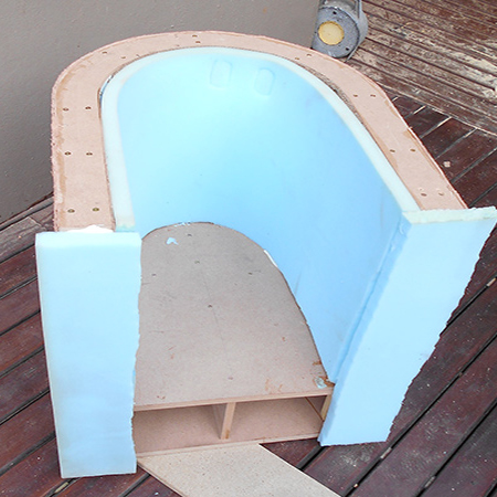 Click here for the next step to add foam, a fitted lining and make a slipcover for the tub chair.