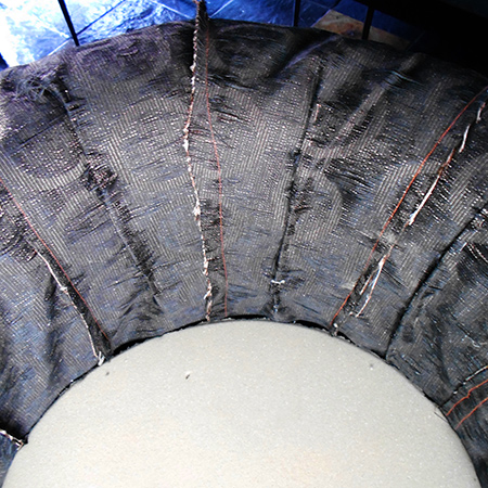 Pin the sections and keep test fitting to make sure the cover fits snug. Work with the fabric inside out (back side) until you know it fits nicely.