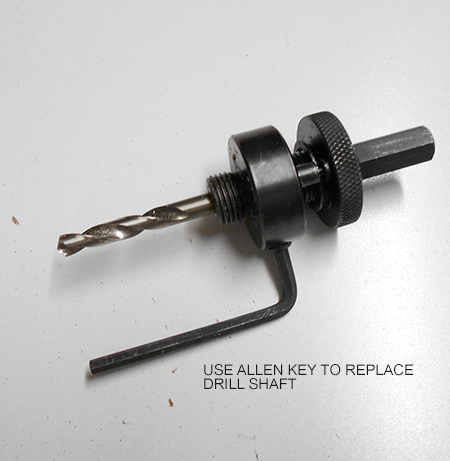 use the allen key included in the kit to loosen and tighten the drill bit.