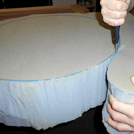 Quick and easy footstool - cut foam