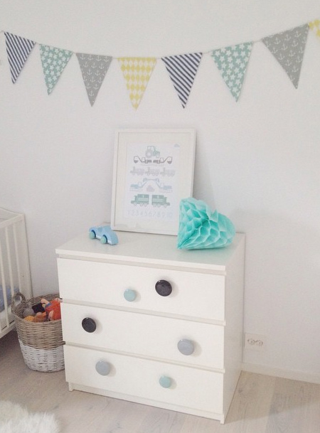 ikea hack malm dresser chest of drawers with colourful handles