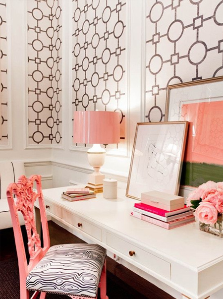 framed geometric wallpaper panels