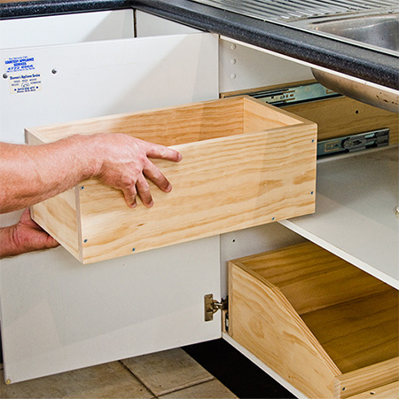 Practical undersink storage drawers