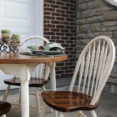 Cottage makeover for pine dining set