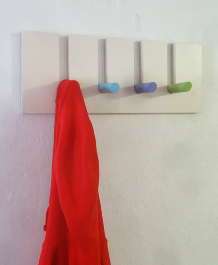 rustoleum 2x spray painted pegs for hanging rack