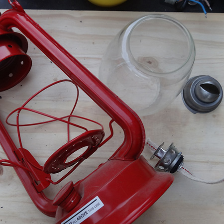 Turn paraffin hurricane lamps into LED lights