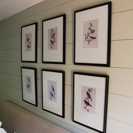 DIY painted plank wall in a bedroom