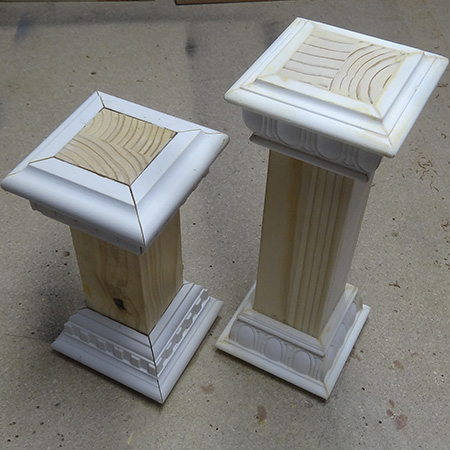 Faux vintage candle holders