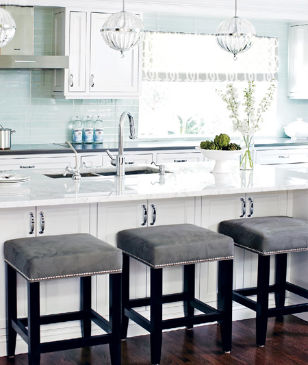 Stools provide comfortable seating if you have a breakfast bar or nook