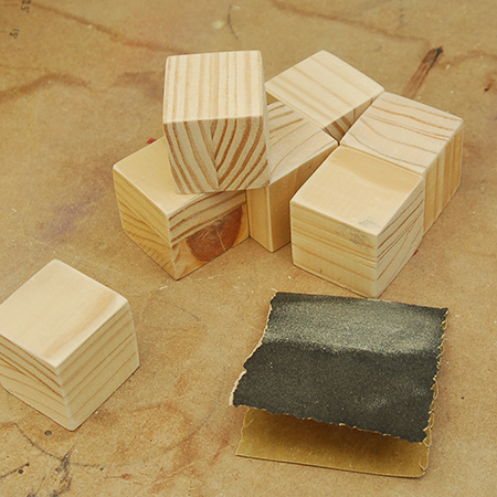 Also sand the edges of the blocks so that they are rounded and nice and smooth.