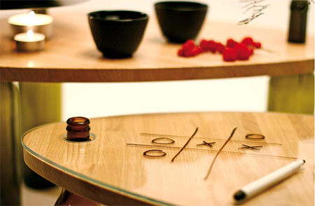 Divinus... A table made from reycled materials add glass top
