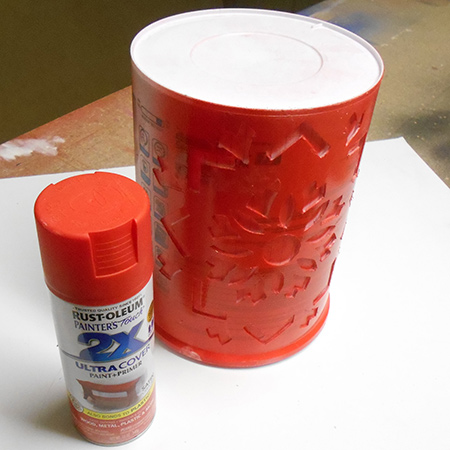 Upcycle a plastic paint container into a trendy pendant lamp