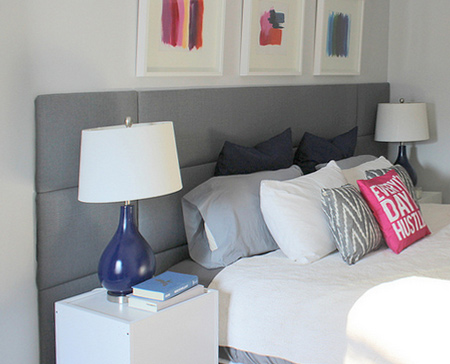Super simple upholstered panel feature headboard