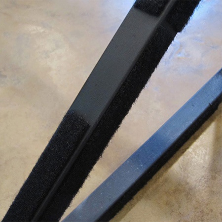 Attach the fabric cover to the awning frame by gluing velcro strips onto the steel frame to hold the fabric canopy securely in place. Velcro allows you to remove and clean, or replace, the fabric canopy when necessary.