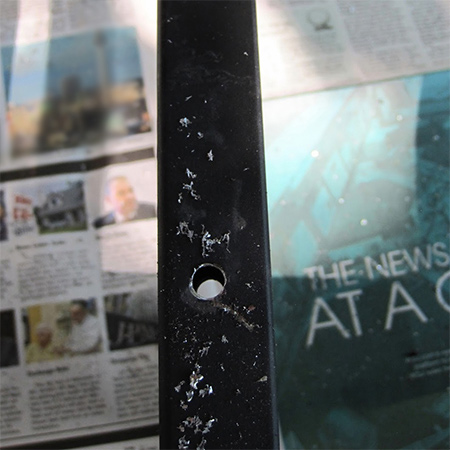 You will need a helping hand to hold the frame against the wall to mark drilling holes to mount 8mm x 65mm rawl bolts or wall plugs and heavy-duty screws.