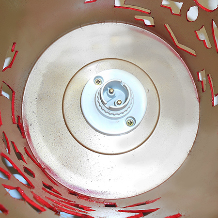 Upcycle a plastic paint container into a trendy pendant lamp