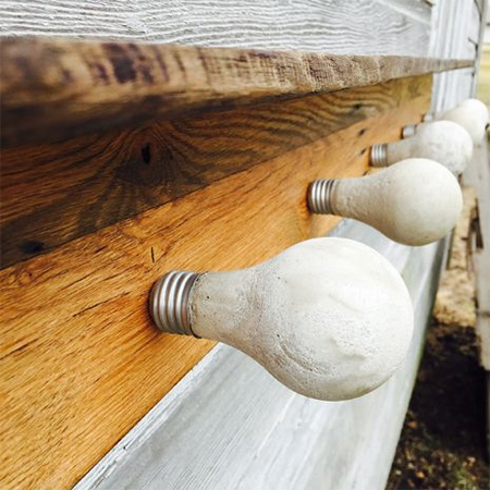 Concrete and reclaimed wood coat rack