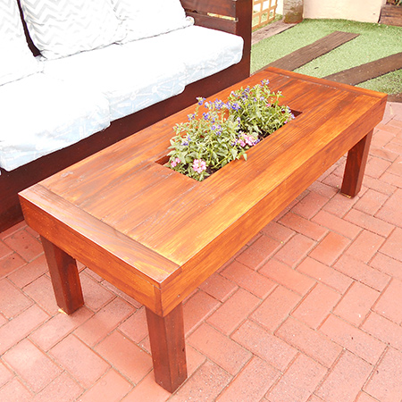 Outdoor table with ice box cooler