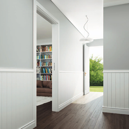 architrave around door frame with dado rail and crown moulding
