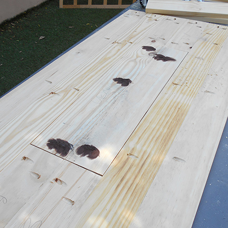 Outdoor table with ice box cooler