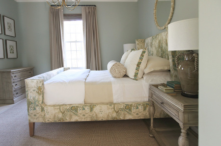 bedroom in muted or neutral colours