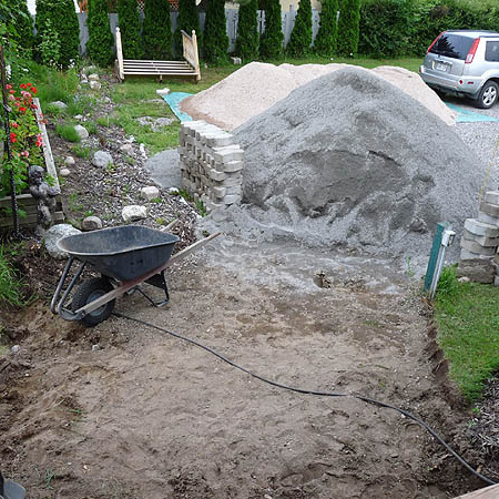 Lay a path with paving blocks