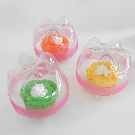 Recycle plastic bottles into cupcake holders