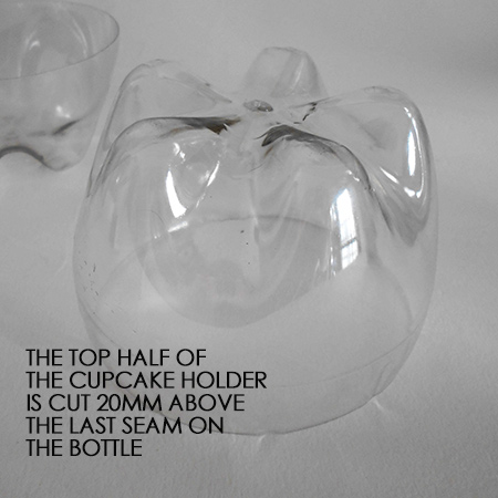 Recycled plastic bottle cupcake holders