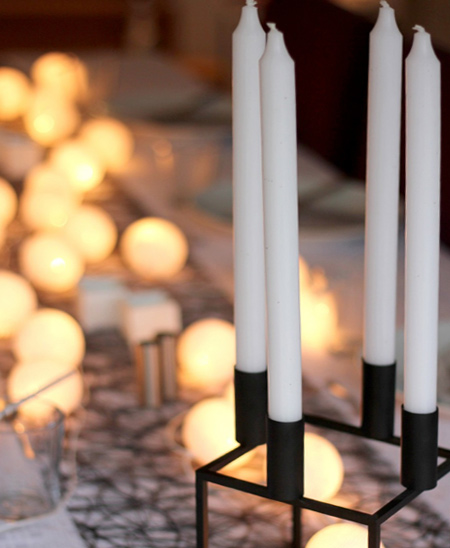 Ping pong balls are perfect for disguising LED string lights