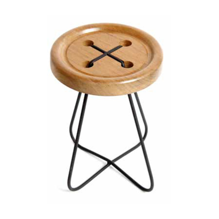 Retro yet stylish, the button stool