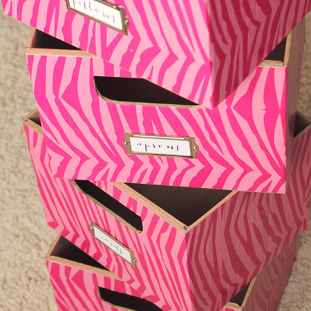 Make colourful storage boxes