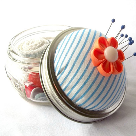 The smaller jars are perfect for making a small sewing kit