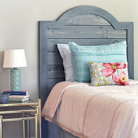 Affordable pine and plywood headboard