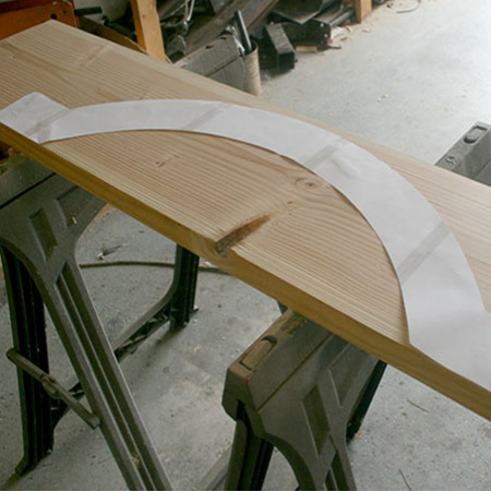 Affordable pine and plywood headboard