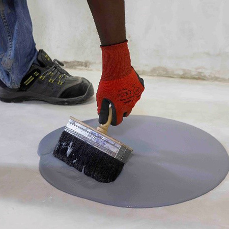 Install glass mosaics on shower floor