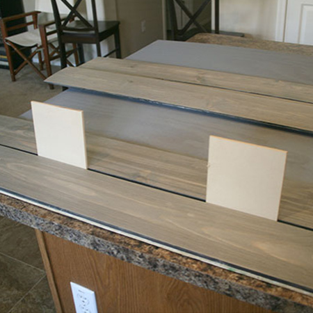 Affordable pine and plywood headboard