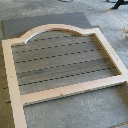 Affordable pine and plywood headboard