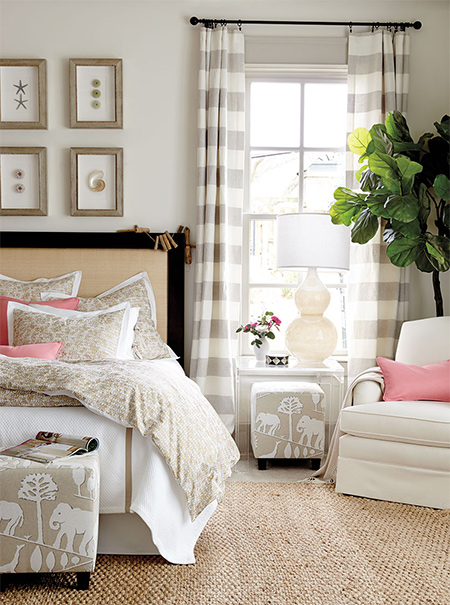 If you are stating to find your bedroom a bit boring or bland, take a look at how one bedroom is transformed with fabrics, furniture and accessories.