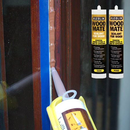 Pop the cartridge into a caulking gun and slowly squeeze the gun to release a bead of Alcolin Wood Mate along the edge of the frame. If you need to stop at any time, start where you left off.