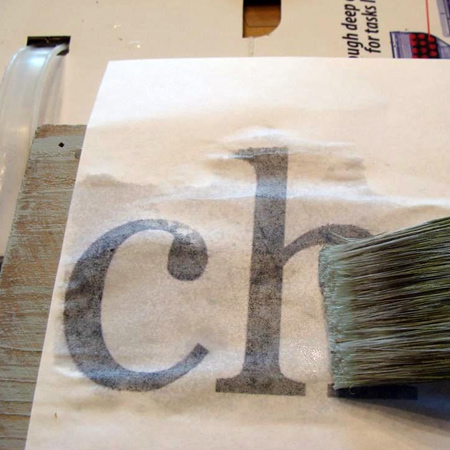 how to transfer printed letters onto wood