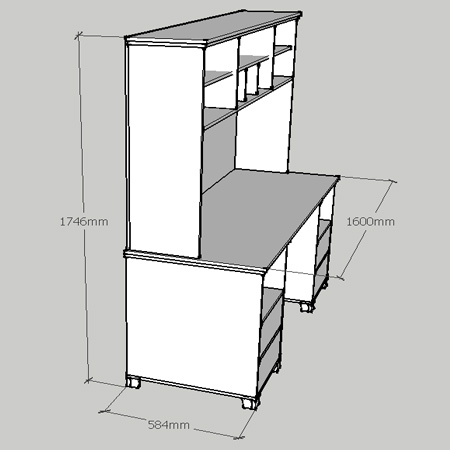 Make a hutch desk for a child's bedroom